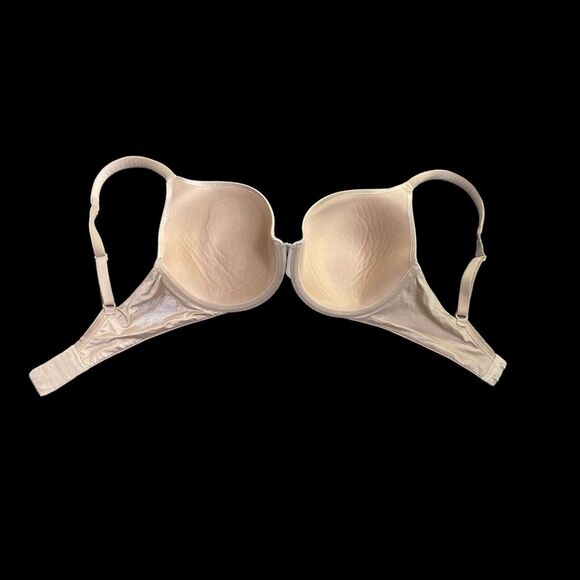 VICTORIA SECRET BEIGE LINED PERFECT COVERAGE BONNET DOUBLE PARFAITE SIZE 32DD - Picture 7 of 7